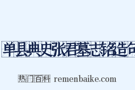 单县典史张君墓志铭造句是什么意思的图片